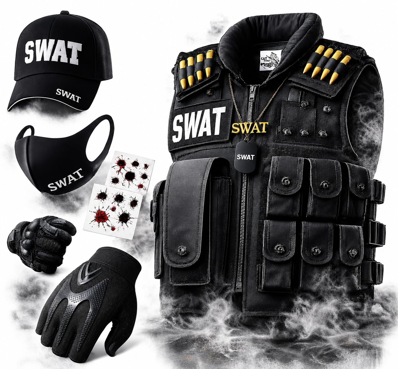 Amazon | [Catsobat] 【フルギア6点パッケージ】 SWAT コスプレ ベスト